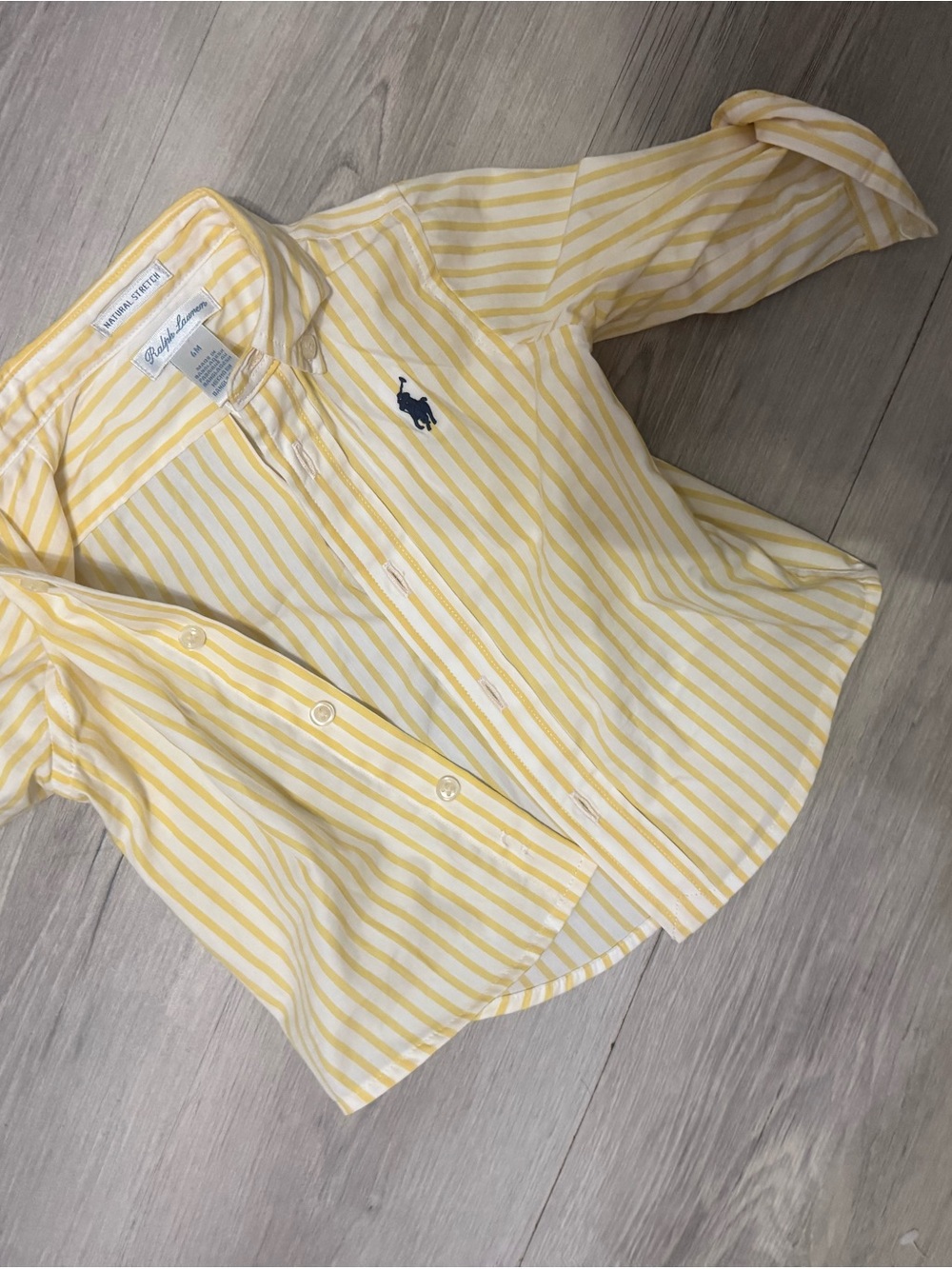 Polo by Ralph Lauren Yellow & White Striped Button-Down Shirt